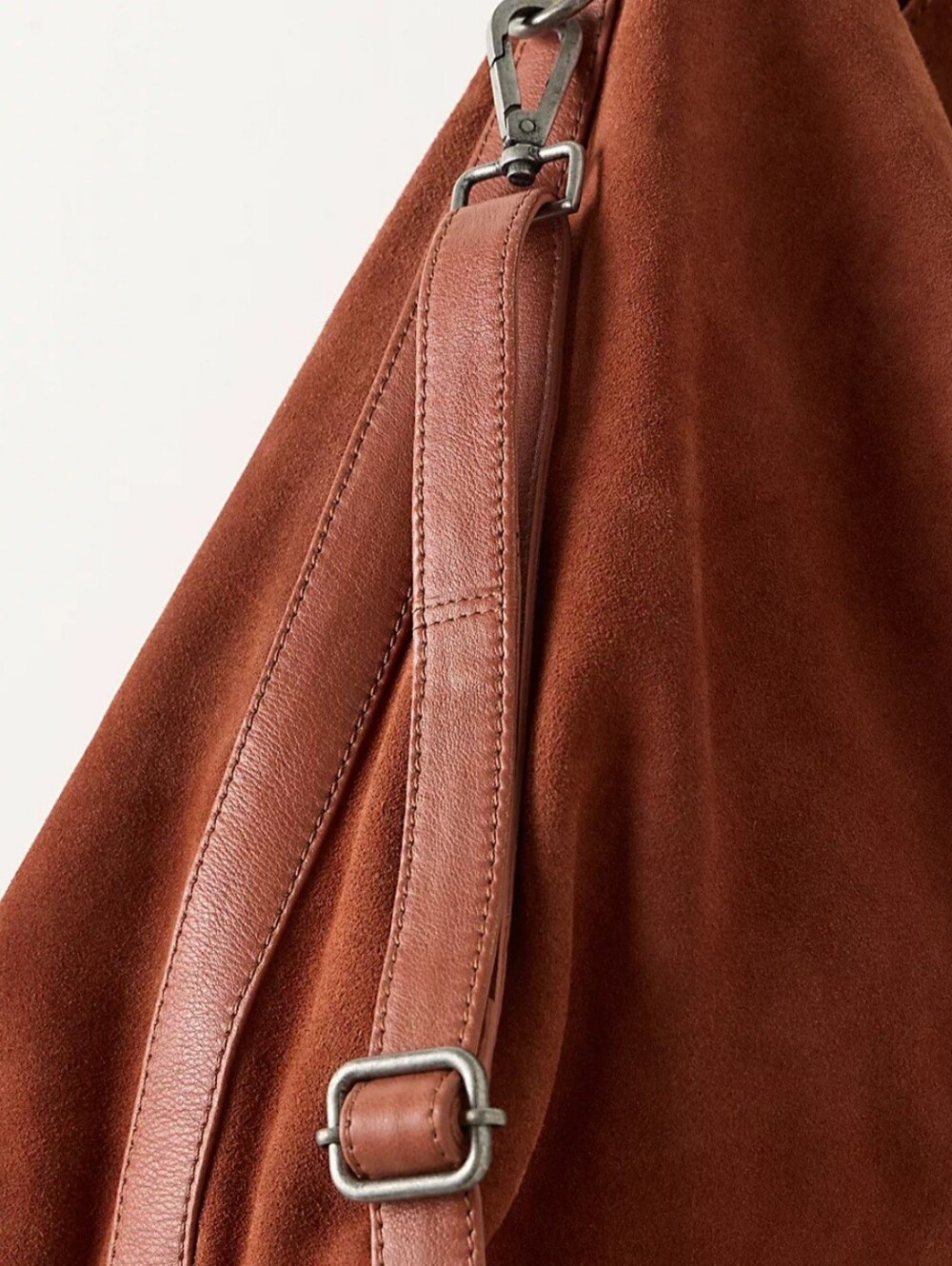 Free People Burnt Orange Suede Hobo Shoulder Bag - Picture 4 of 8